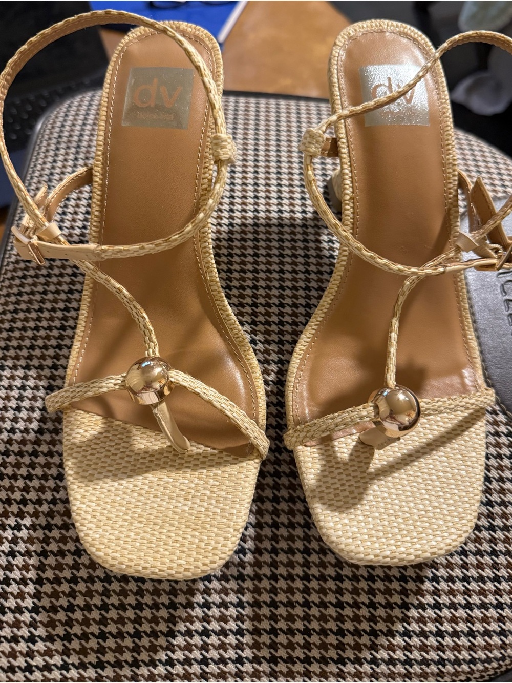 dv by Dolce Vita Beige Braided Strap Sandals